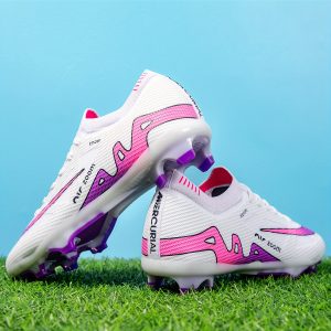 Men'S Professional Football Shoes with Long Spikes AG/FG Outdoor Sports Competition Training Shoes Artificial Grass