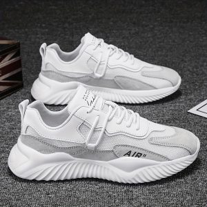 Men's Breathable Running Shoes - Lace-Up Sneakers, Wear-Resistant and Lightweight