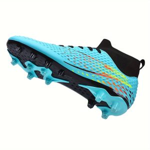 Soccer Cleats For Mens Womens Professional AG Soccer Cleats Green Youth Rugby Shoes Wide Baseball Shoes High Ankle Artificial Ground Football Boots Lightweight & Durable Breathable Training Competition Sneaker Outdoor