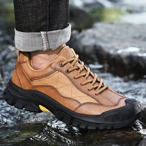 Men's Stylish & Comfortable Hiking Boots - Lightweight, Durable Outdoor Trekking Shoes with Lace-Up Closure and Non-Slip Rubber Sole