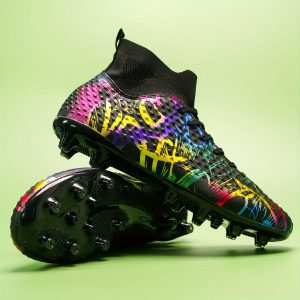 Men'S Professional Football Shoes with Long Spikes AG/FG Artificial Grass Outdoor Sports Training Shoes